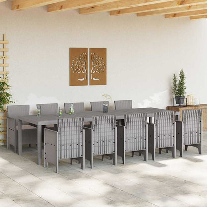 Garden Dining Set 11 pcs Light grey Polypropylene