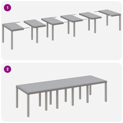 Garden Dining Set 11 pcs Light grey Poly rattan