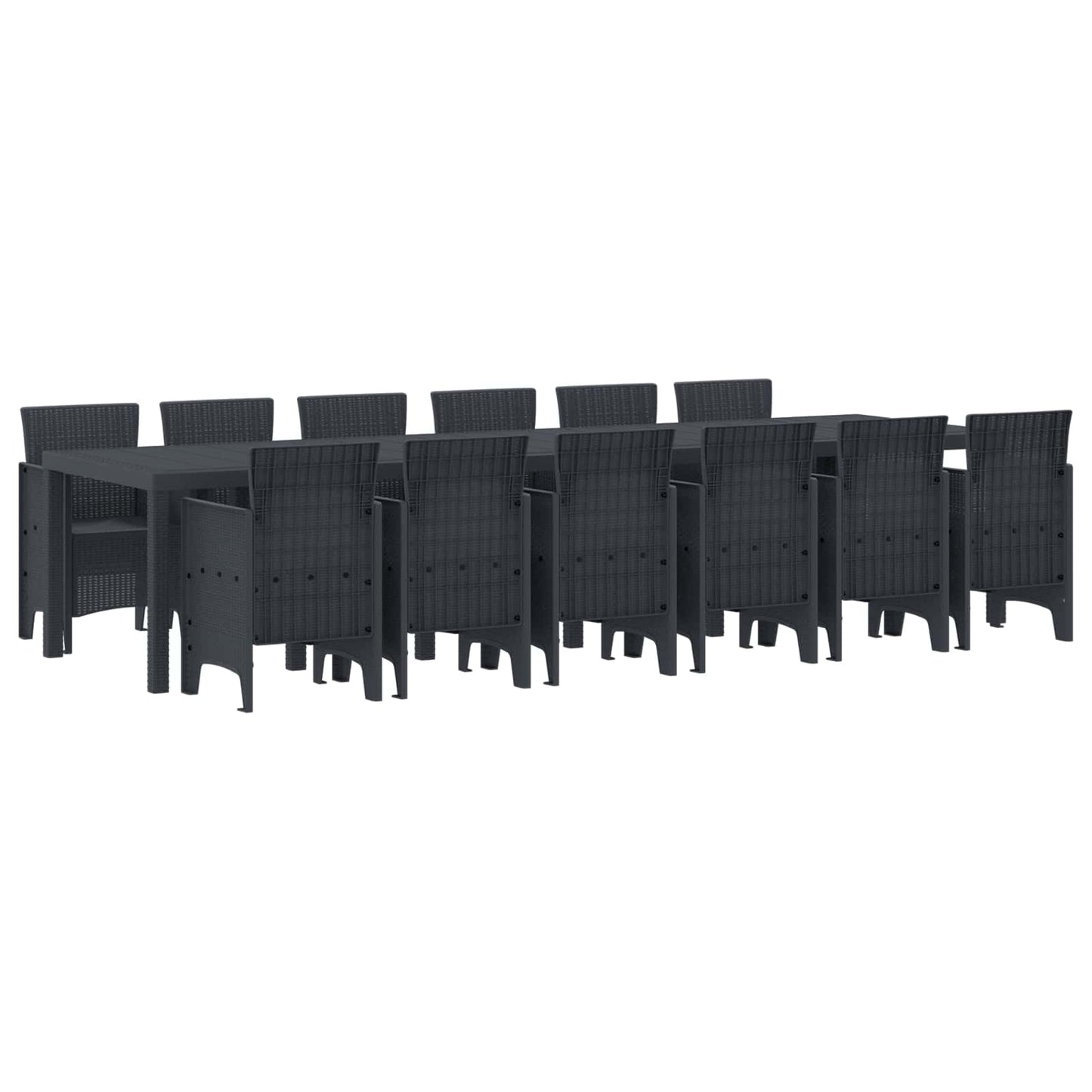 Garden Dining Set 13 pcs Anthracite Polt rattan