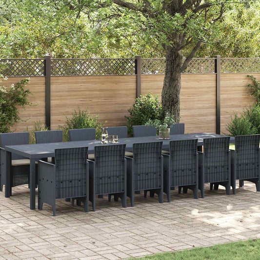 Garden Dining Set 13 pcs Anthracite PP