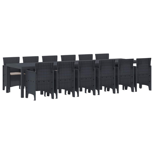 Garden Dining Set 13 pcs Anthracite PP