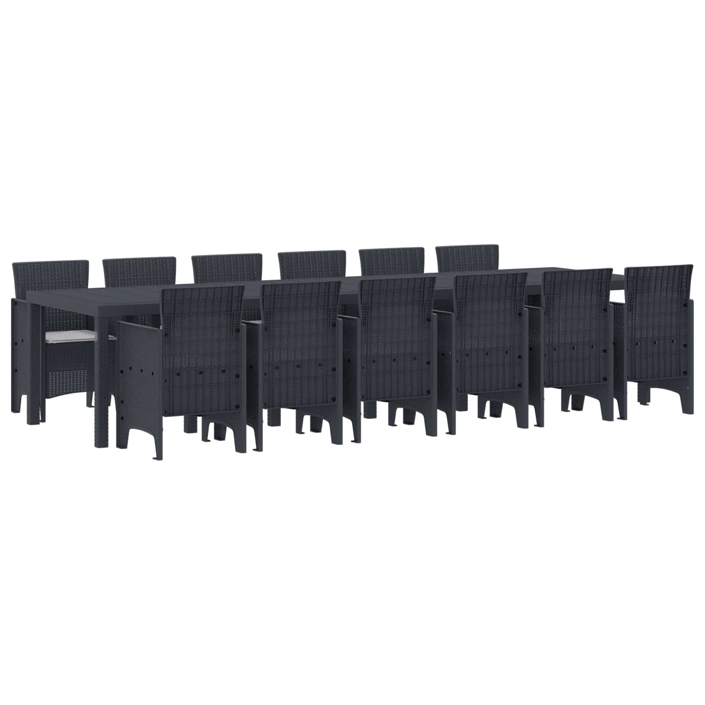 Garden Dining Set 13 pcs Anthracite Polt rattan