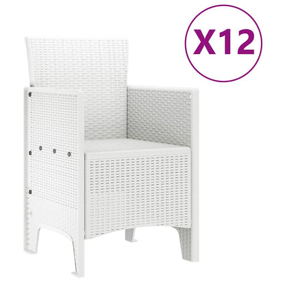Garden Dining Set 13 pcs White Polt rattan