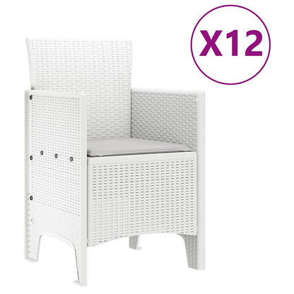 Garden Dining Set 13 pcs White Polt rattan