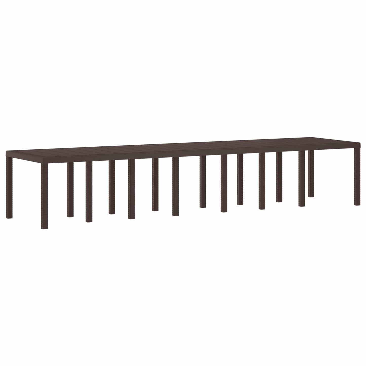 Garden Dining Set with Cushions 15 pcs Brown PP