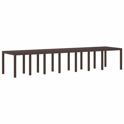 Garden Dining Set with Cushions 15 pcs Brown PP