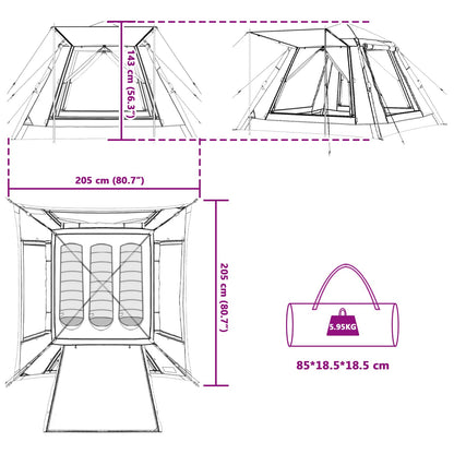 Instant Tent with Rainfly 3-Person Quick-Release 185T Polyester