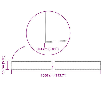 Lawn Edge Silver 1000 x 15 x 0.03 cm Galvanized Steel
