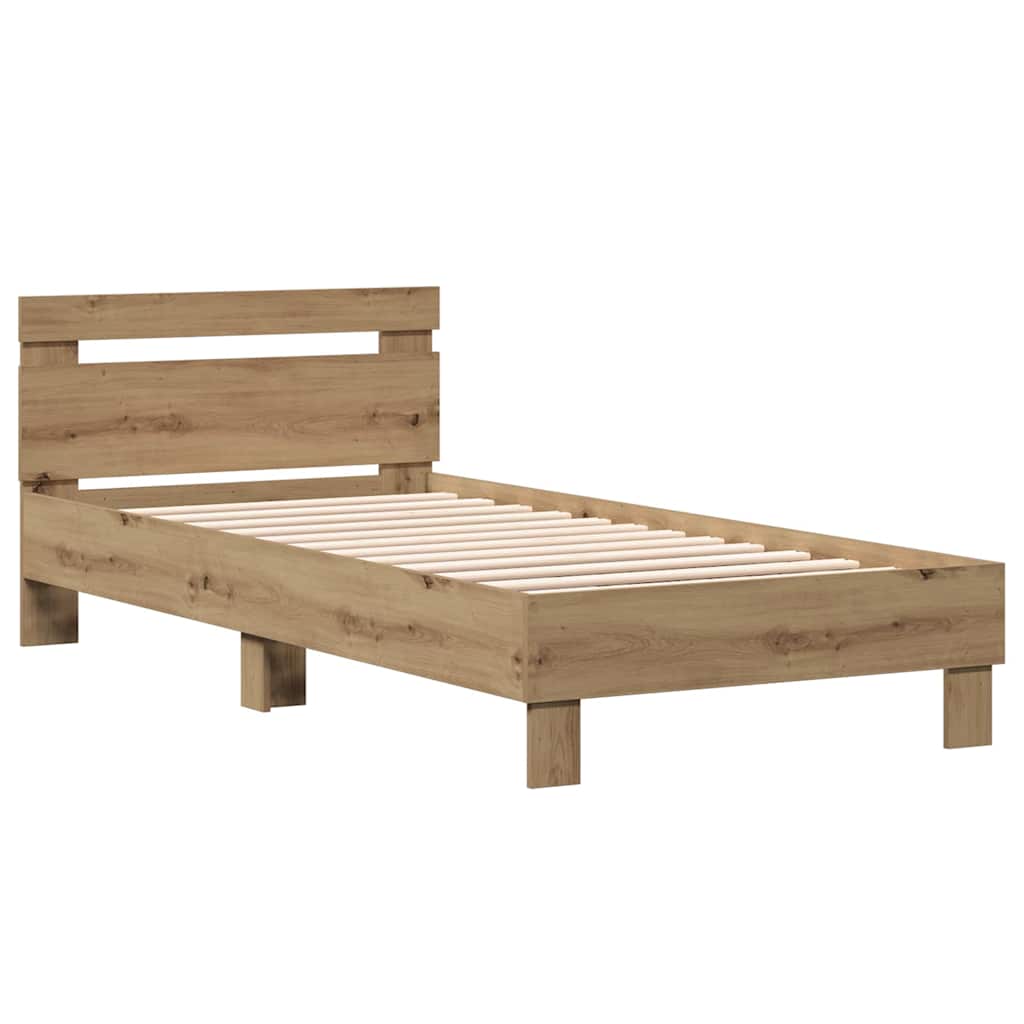 Bed Frame Artisan Oak 90 x 200 cm Engineered Wood