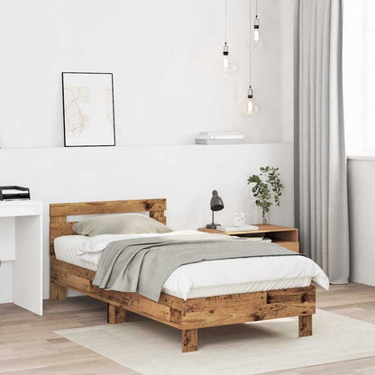 Bed Frame Old Wood 193 x 95 x 88 cm Engineered Wood