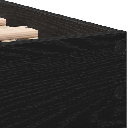 Bed Frame Black Oak 193 x 95 x 88 cm Engineered Wood