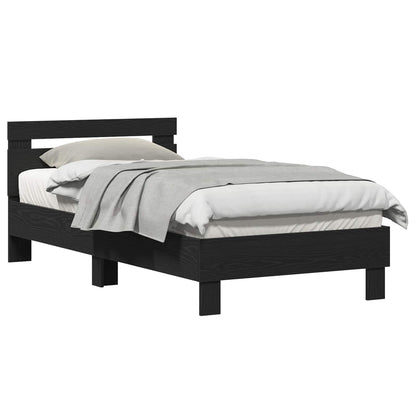 Bed Frame Black Oak 193 x 95 x 88 cm Engineered Wood