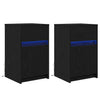 Bedside Cabinet 2 pcs Black oak 38 x 34 x 61 cm Particle board