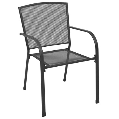 Garden Dining Set 9 pcs Anthracite Powder-coated Steel