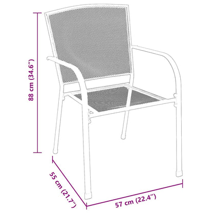Garden Dining Set 9 pcs Anthracite Powder-coated Steel