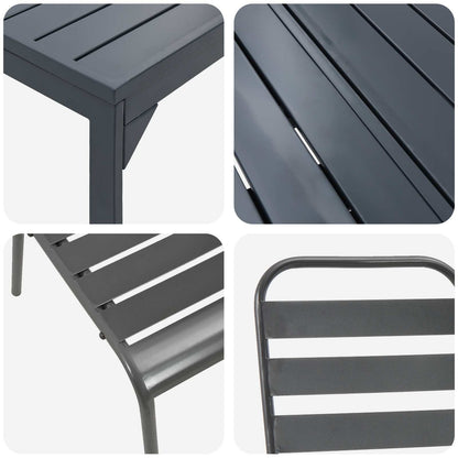 Garden Dining Set 9 pcs Anthracite Powder-coated Steel