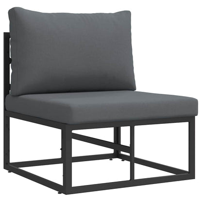 Garden Sofa Set with Cushion 4 pcs Black Aluminium