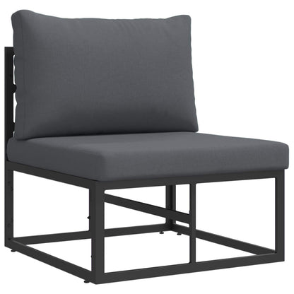 Garden Sofa Set with Cushion 7 pcs Black Aluminium