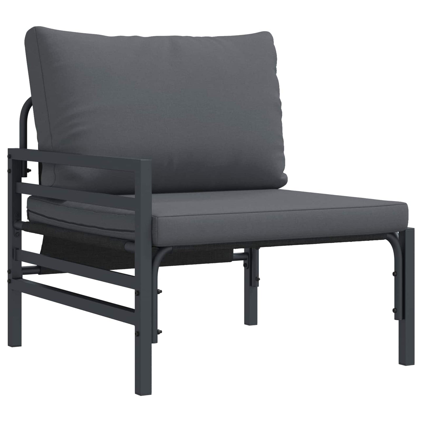 Garden Sofa Set with Cushion 12 pcs Black Steel