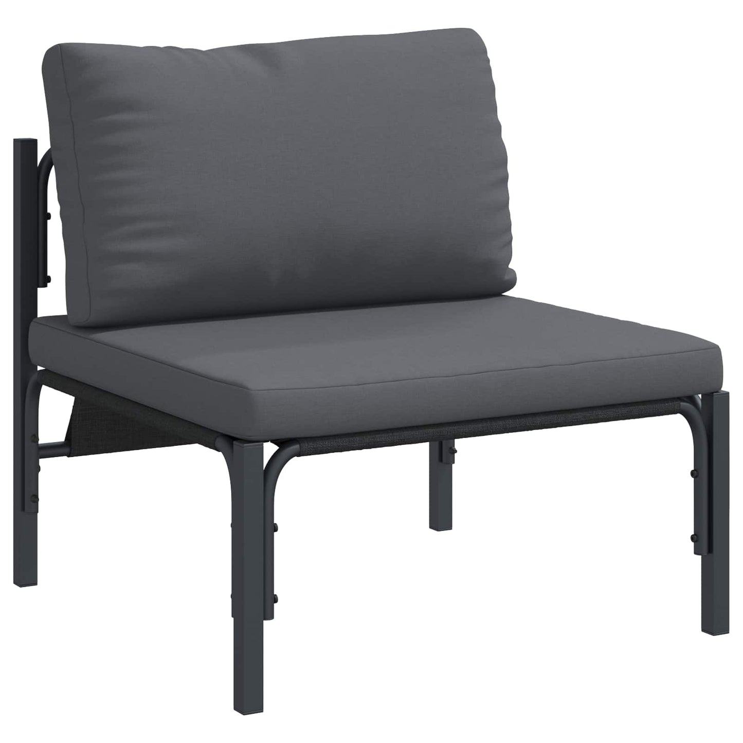 Garden Sofa Set with Cushion 13 pcs Black Steel