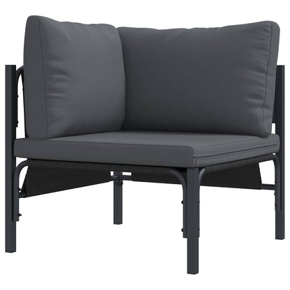 Garden Sofa Set with Cushion 8 pcs Black Steel
