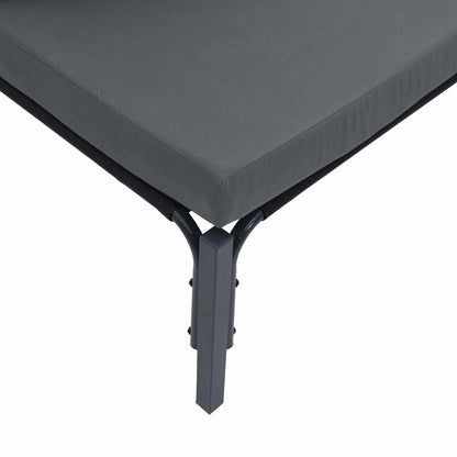Garden Sofa Set with Cushion 9 pcs Black Steel
