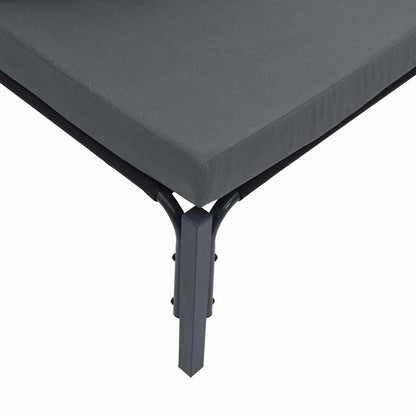 Garden Sofa Set with Cushion 10 pcs Black Steel