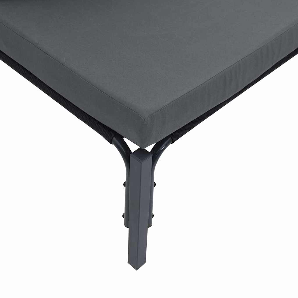 Garden Sofa Set with Cushion 13 pcs Black Steel