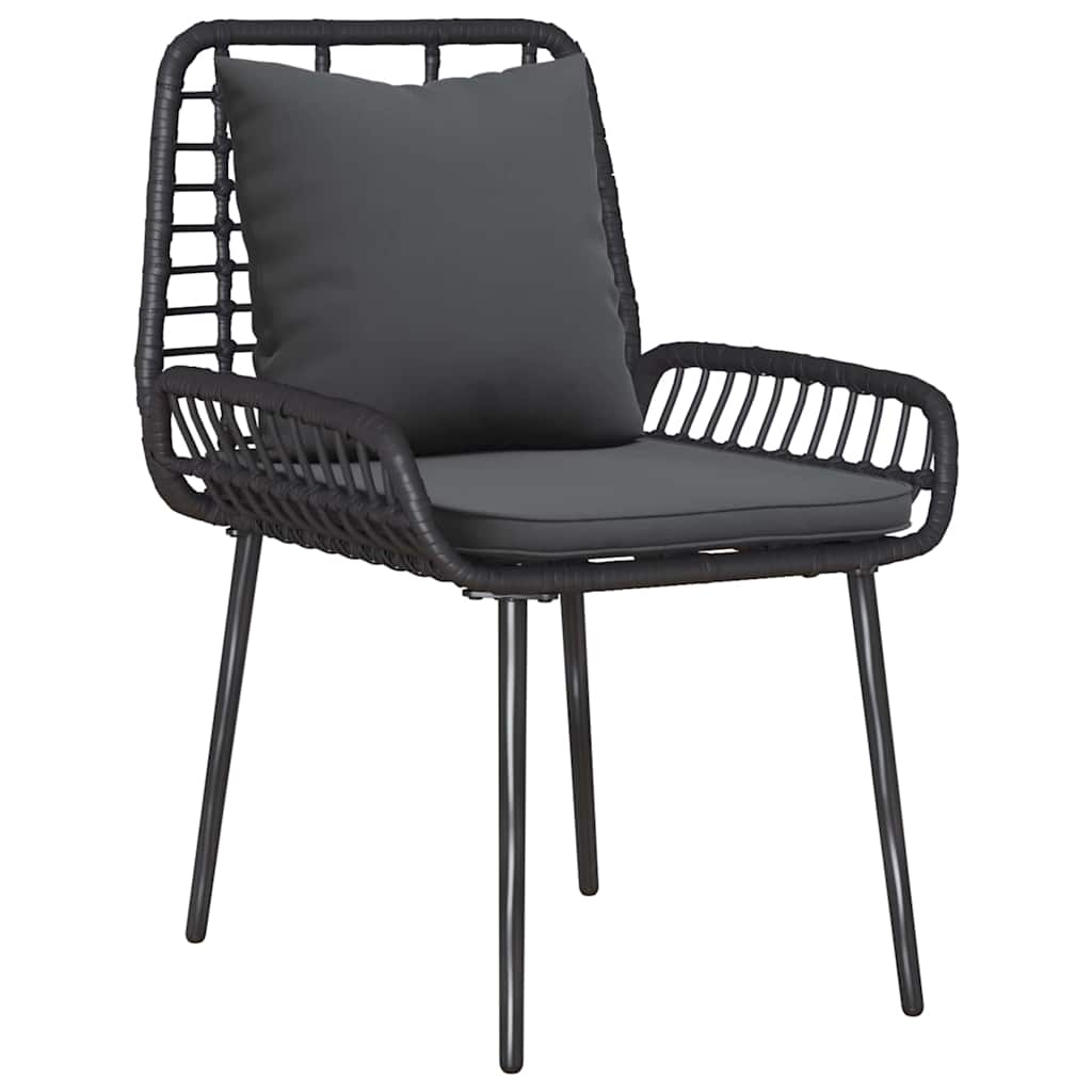 Garden Furniture Set 4 pcs Black and Cream Poly Rattan