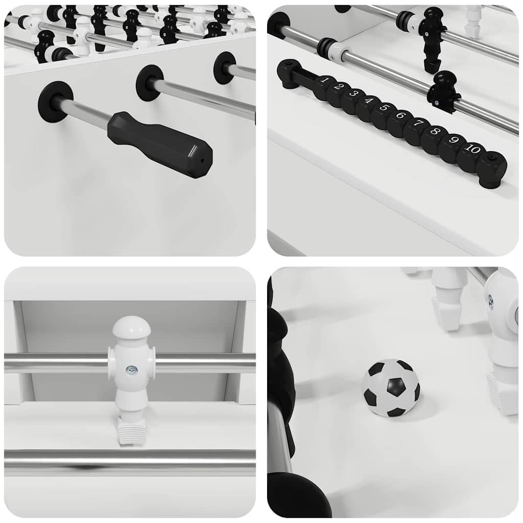 Foosball Table White 146.5 x 74 x 85 cm Engineered Wood