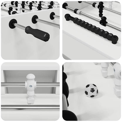 Foosball Table White 146.5 x 74 x 85 cm Engineered Wood