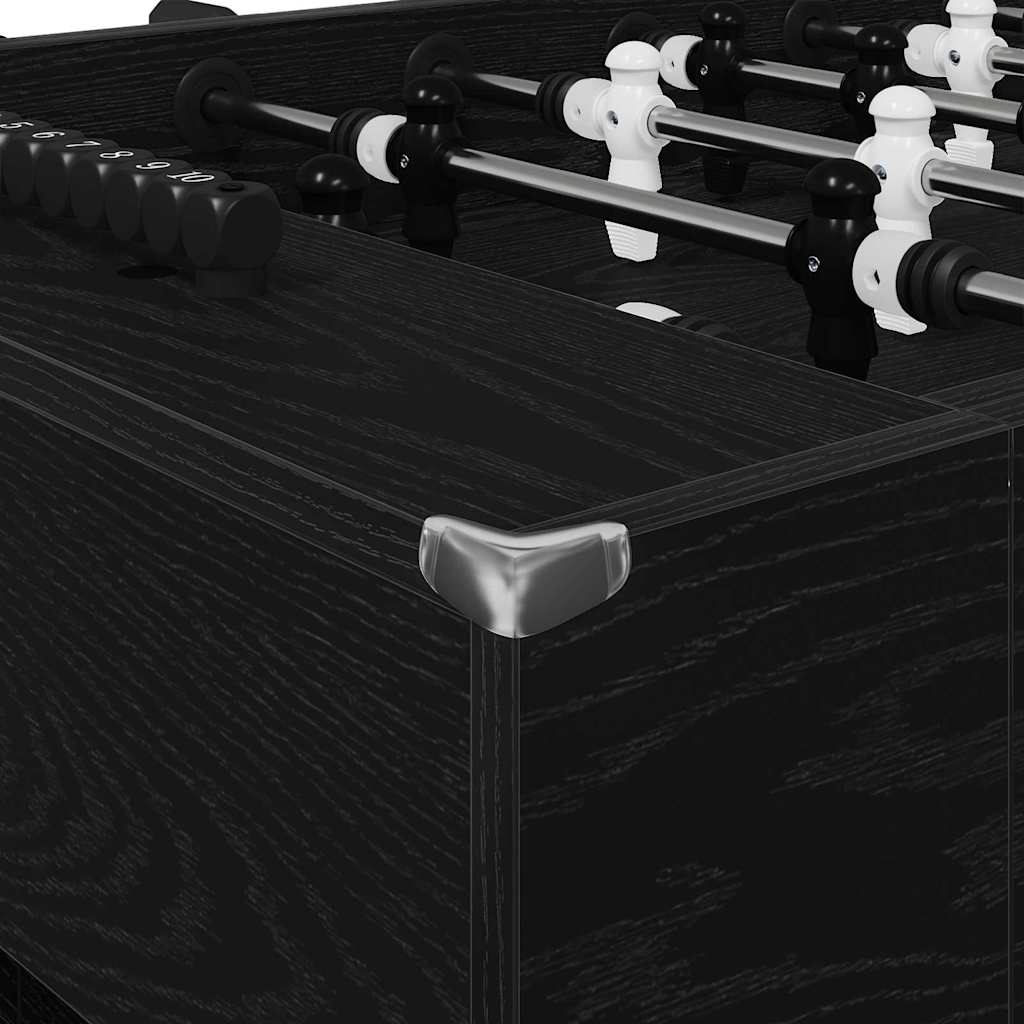 Foosball Table Black Oak 146.5 x 74 x 85 cm Engineered Wood