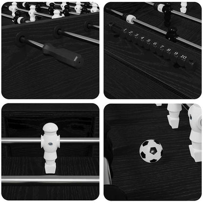 Foosball Table Black Oak 146.5 x 74 x 85 cm Engineered Wood