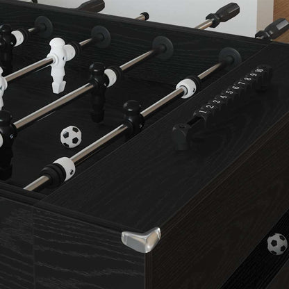 Foosball Table Black Oak 146.5 x 74 x 85 cm Engineered Wood