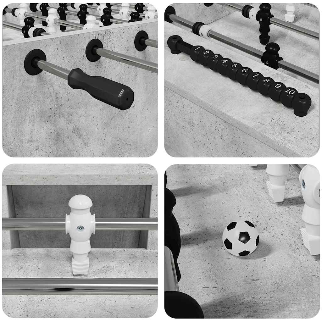 Foosball Table Concrete Grey 146.5 x 74 x 85 cm Engineered Wood