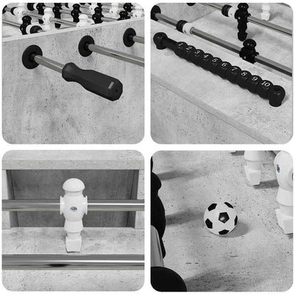 Foosball Table Concrete Grey 146.5 x 74 x 85 cm Engineered Wood