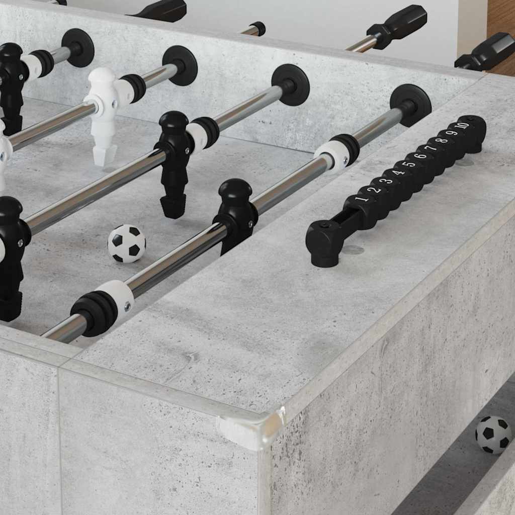 Foosball Table Concrete Grey 146.5 x 74 x 85 cm Engineered Wood