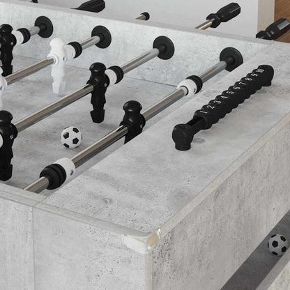 Foosball Table Concrete Grey 146.5 x 74 x 85 cm Engineered Wood