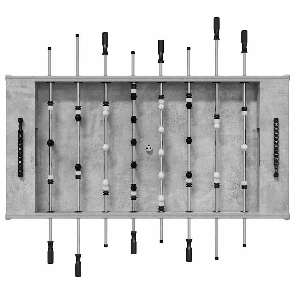 Foosball Table Concrete Grey 146.5 x 74 x 85 cm Engineered Wood
