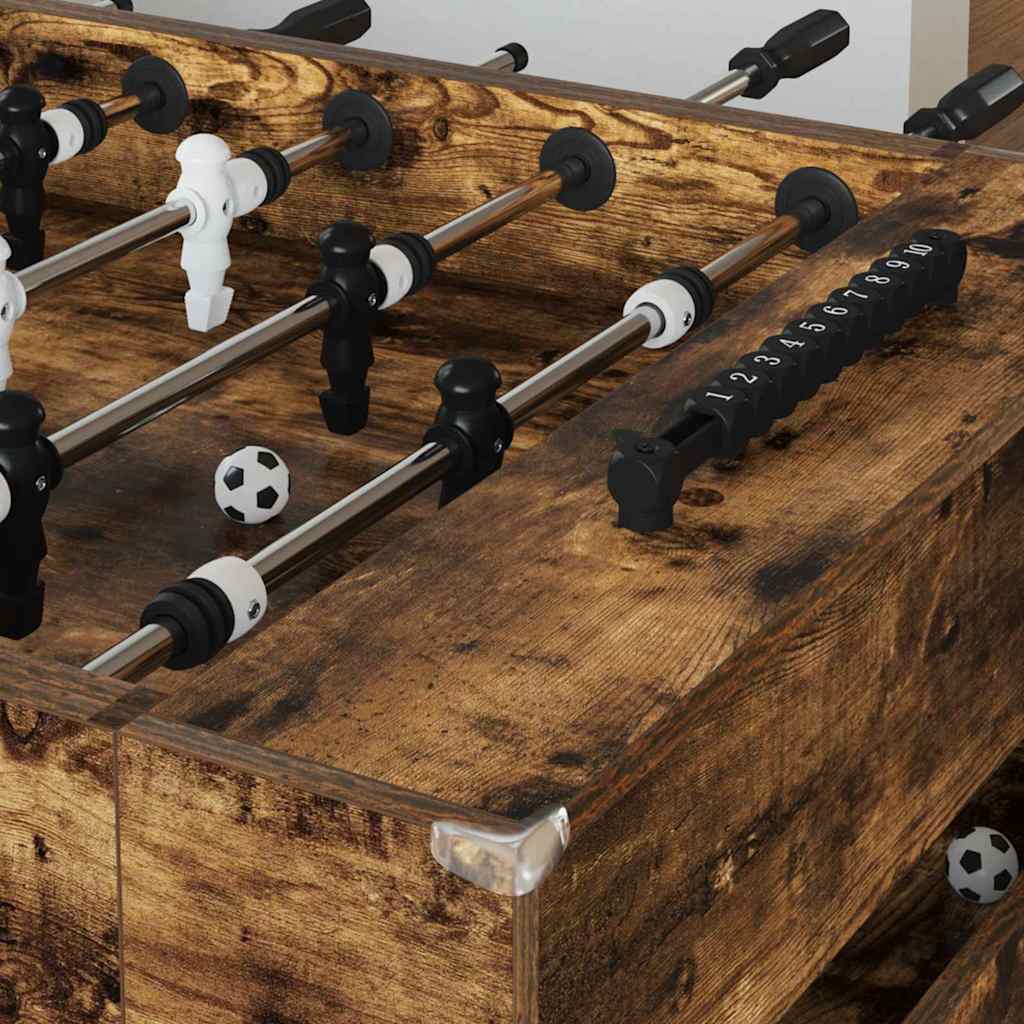 Foosball Table Smoked Oak 146.5 x 74 x 85 cm Engineered Wood