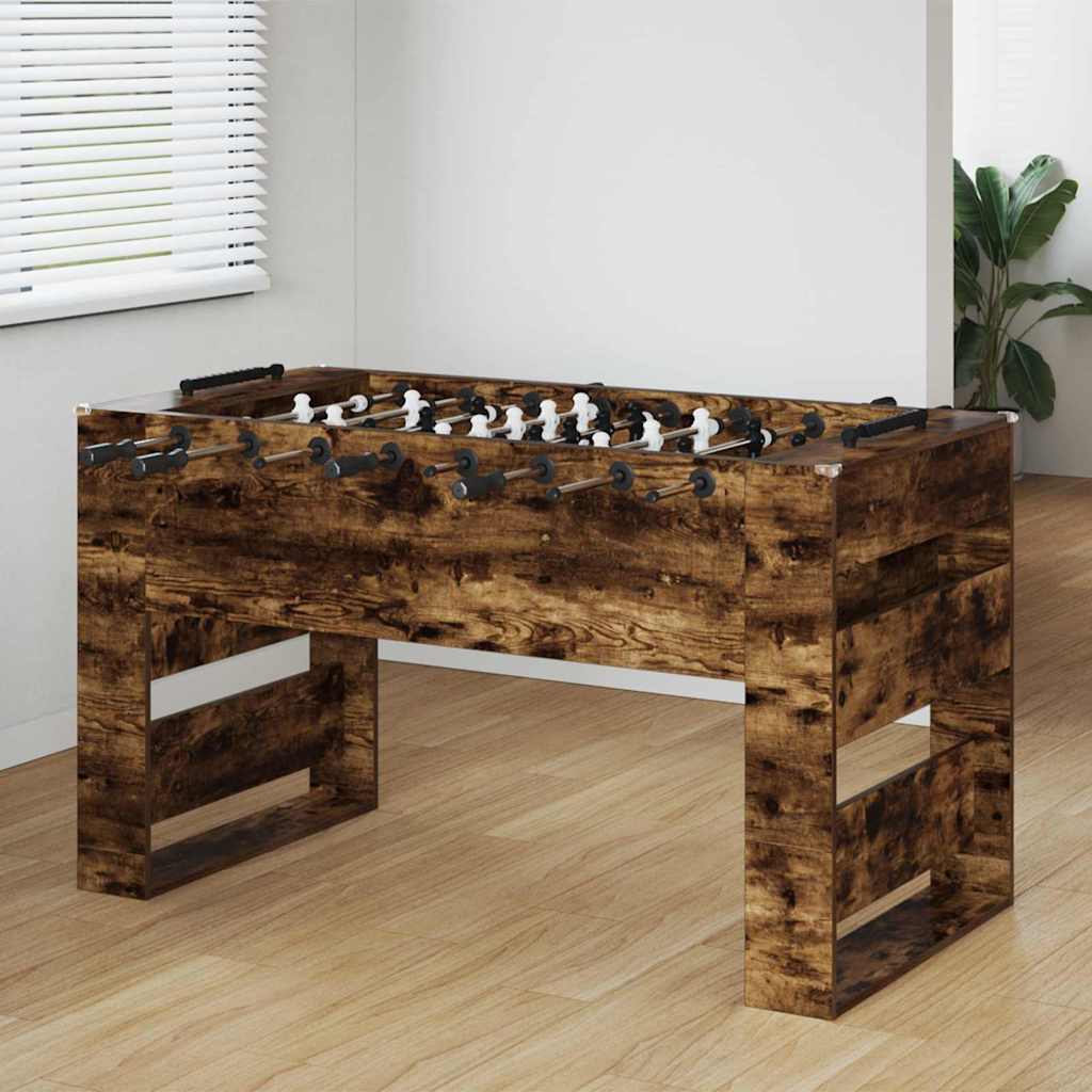 Foosball Table Smoked Oak 146.5 x 74 x 85 cm Engineered Wood