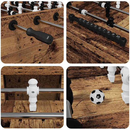 Foosball Table Old Wood 146.5 x 74 x 85 cm Engineered Wood