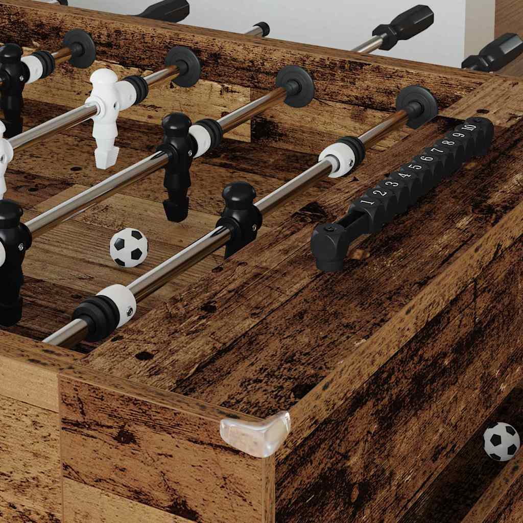 Foosball Table Old Wood 146.5 x 74 x 85 cm Engineered Wood