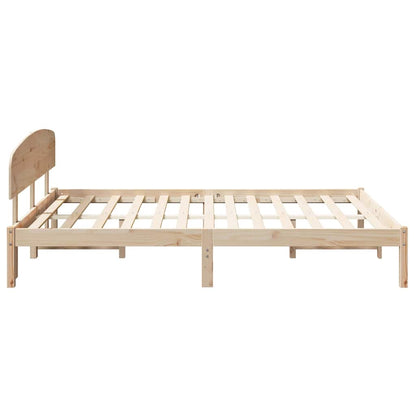 Bed Frame with Headboard Natural 150 x 200 cm Solid Pine Wood