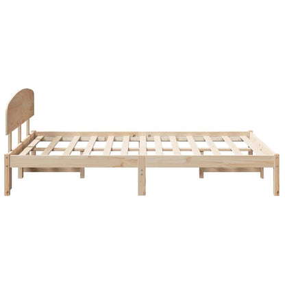 Bed Frame with Headboard Natural 120 x 200 cm Solid Pine Wood