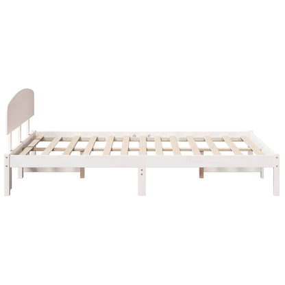 Bed Frame with Headboard White 120 x 190 cm Solid Pine Wood