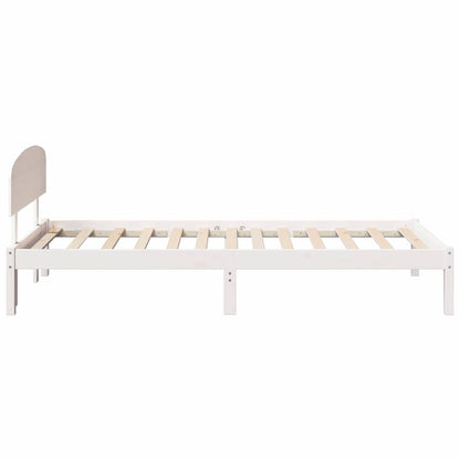 Bed Frame with Headboard White 90 x 190 cm Solid Pine Wood