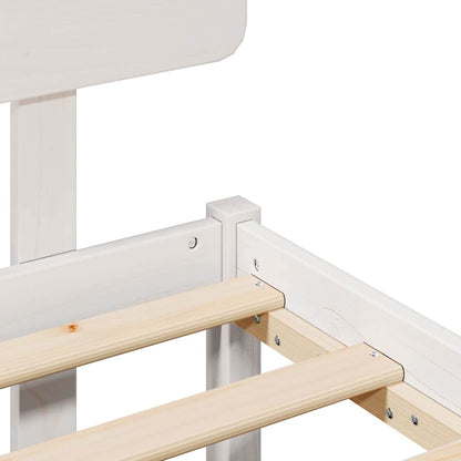 Bed Frame with Headboard White 160 x 200 cm Solid Pine Wood