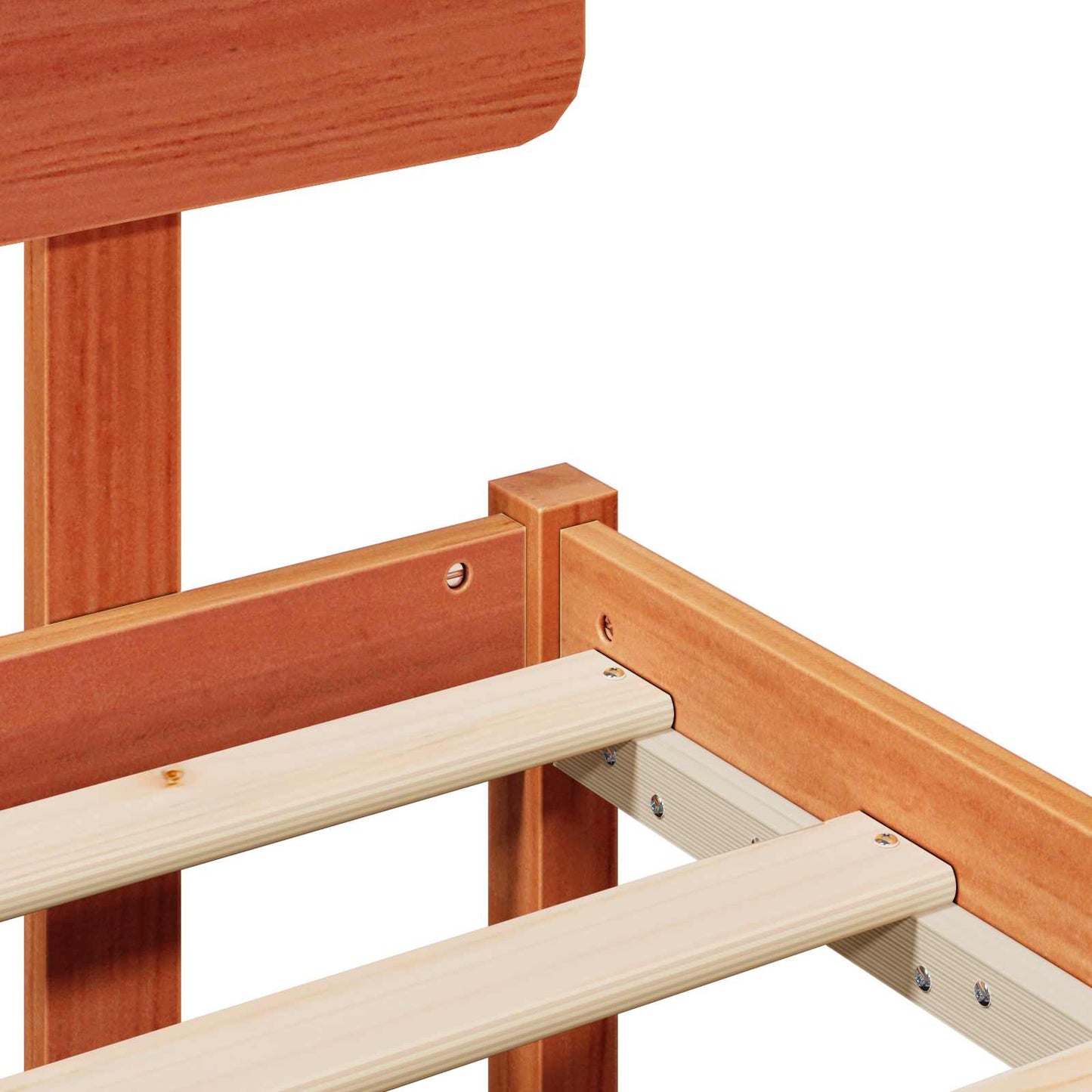 Bed Frame with Headboard Wax Brown 100 x 200 cm Solid Pine Wood