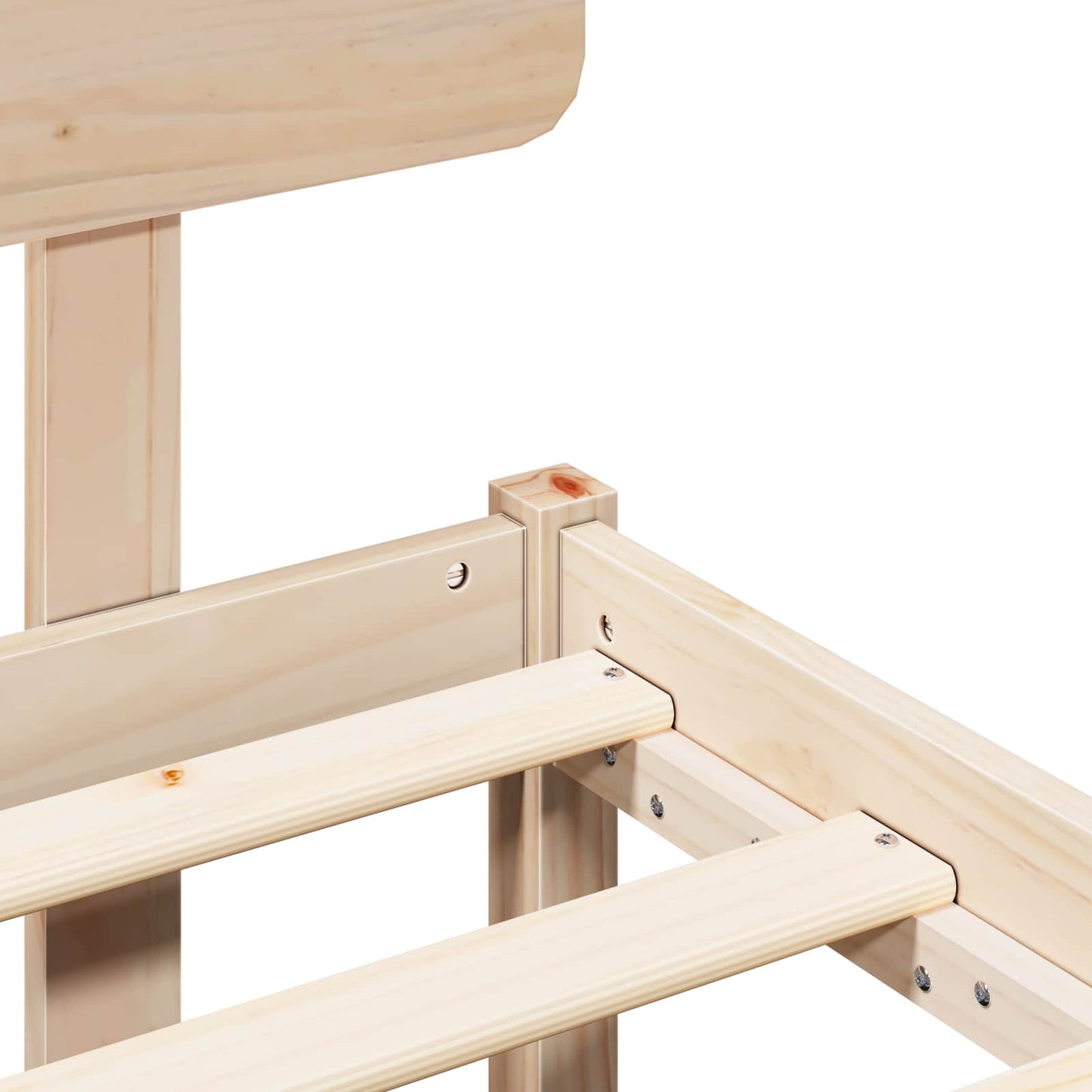 Bed Frame with Headboard Natural 75 x 190 cm Solid Pine Wood